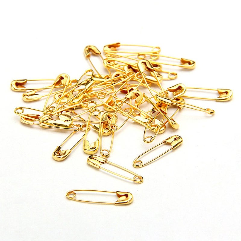 Bezall Small Safety Pins Gold Bulk for Clothes Quilting Sewing Fastening Garment Hang Tags Jewelry Making, 19mm Metal (1000Pcs) - Image 2